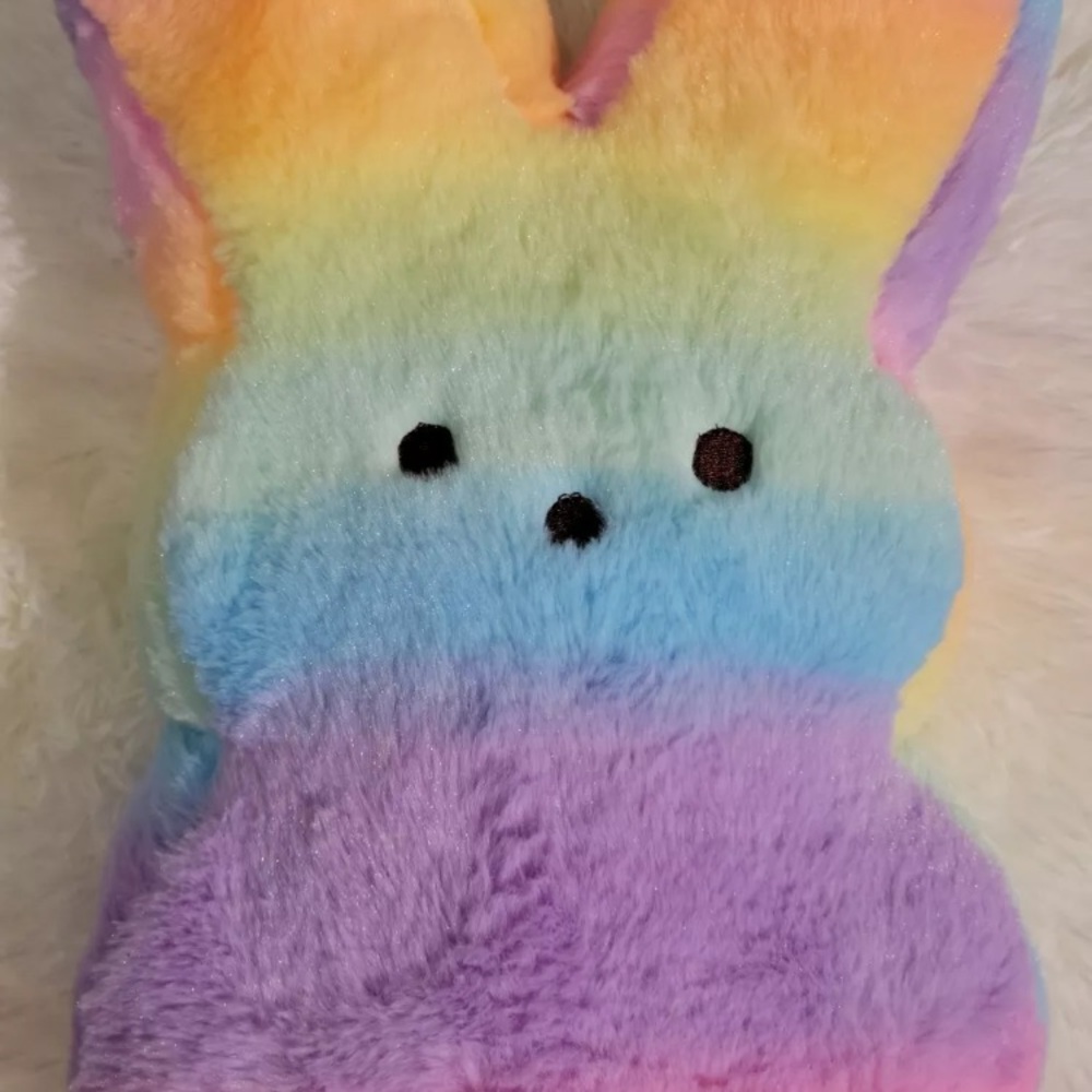 2022 Easter PEEPS 17" Rainbow Multi Color Pastel Plush Doll Fuzzy HTF - New